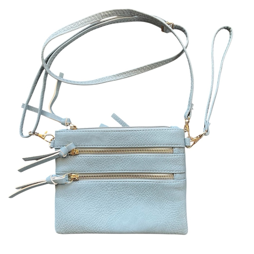Light Blue Crossbody & Wristlet Bag
